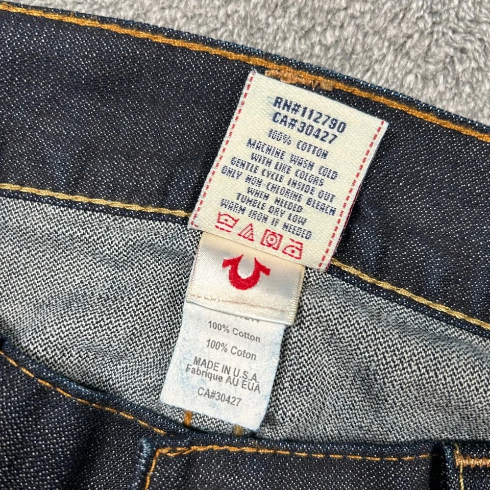 VTG True Religion Bobby Mens Dark Wash Straight Leg Jeans Men 38x28 USA Indigo